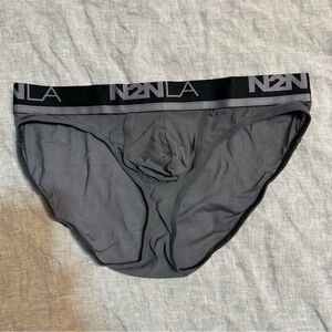 N2N Bodywear Grey Sheer Mesh Bikini Briefs Size Large NWT